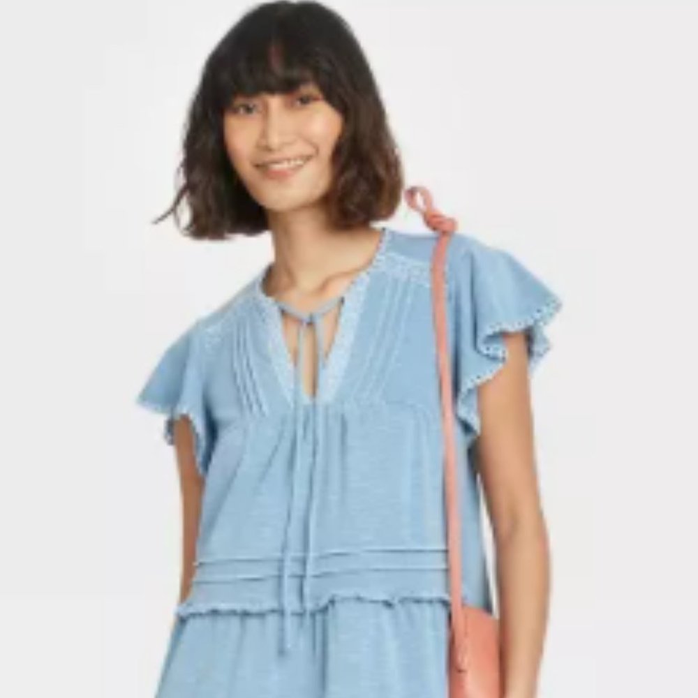 🐘Flutter Sleeve Knit Tiered Dress Knox Rose🐘